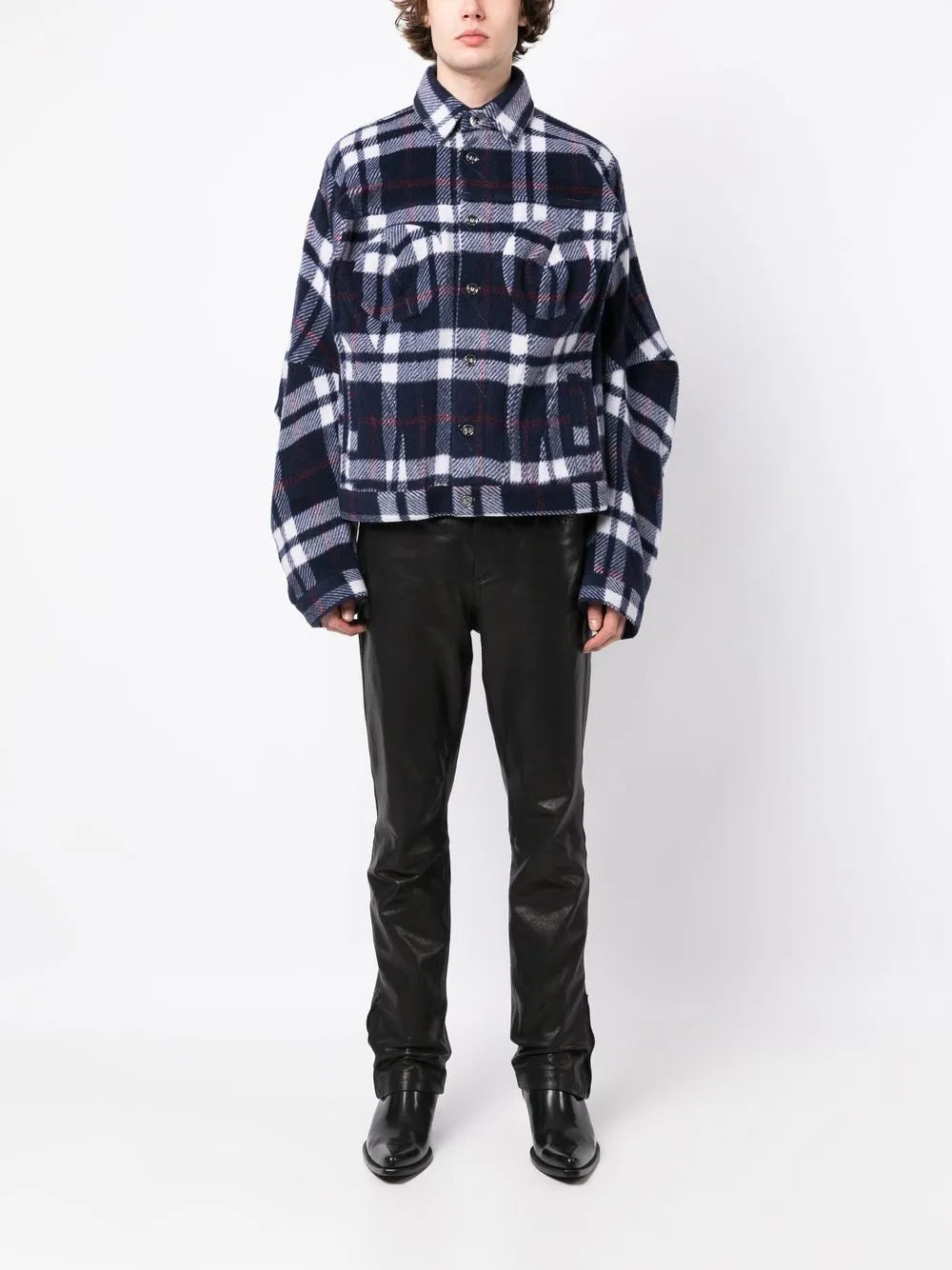 Plaid-Check Print Shirt Jacket