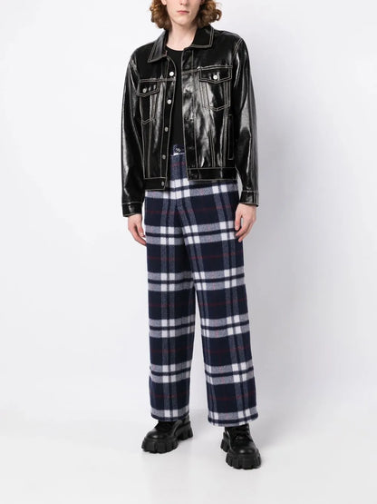 Plaid-Check Print Trousers