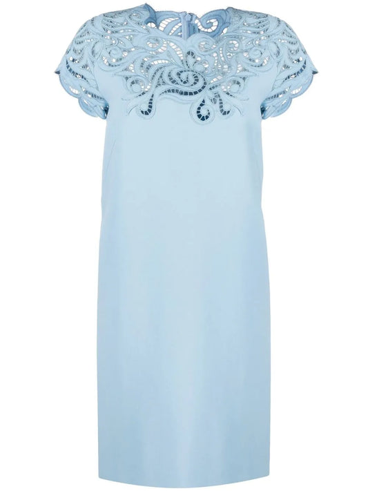 Pointelle-Trim Shift Dress
