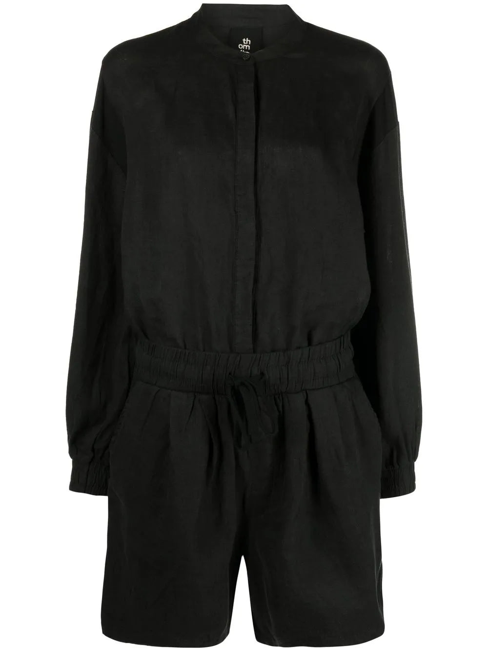 Shirt-Style Linen Playsuit