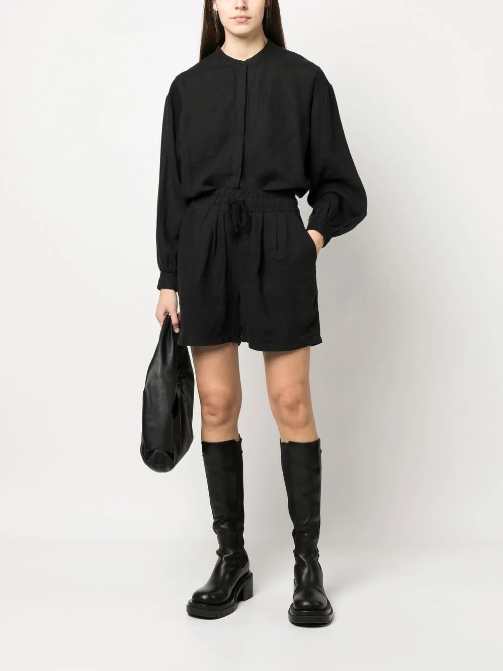 Shirt-Style Linen Playsuit