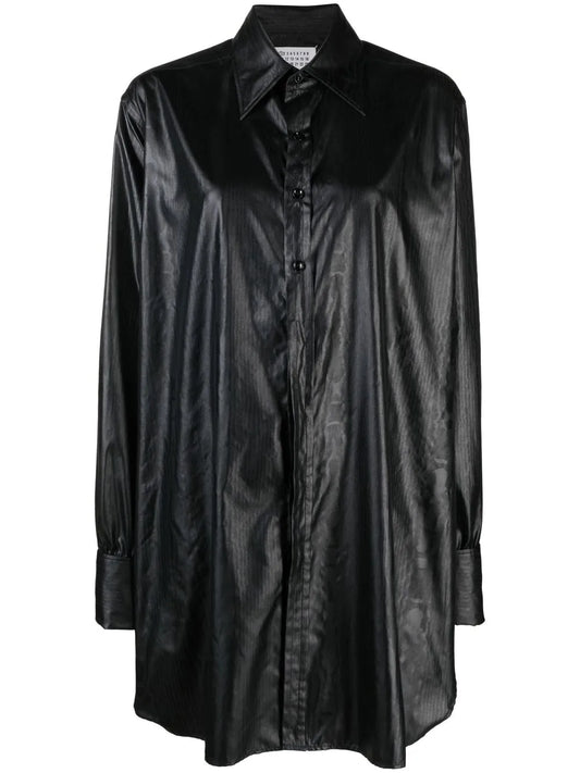 Longline Faux-Leather Shirt