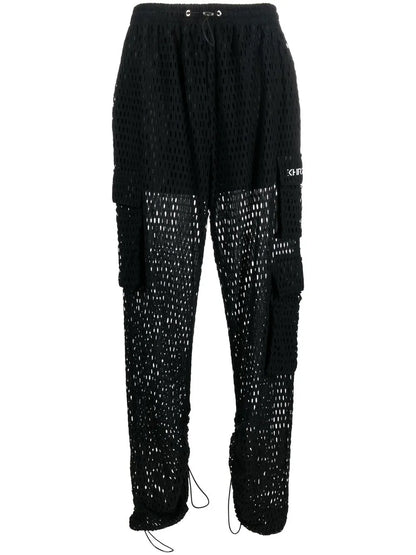 Mesh Drawstring Track Pants