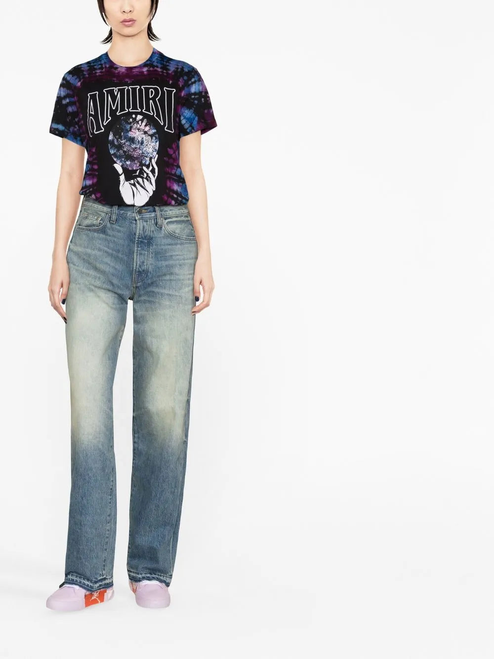 Distressed Straight-Leg Jeans