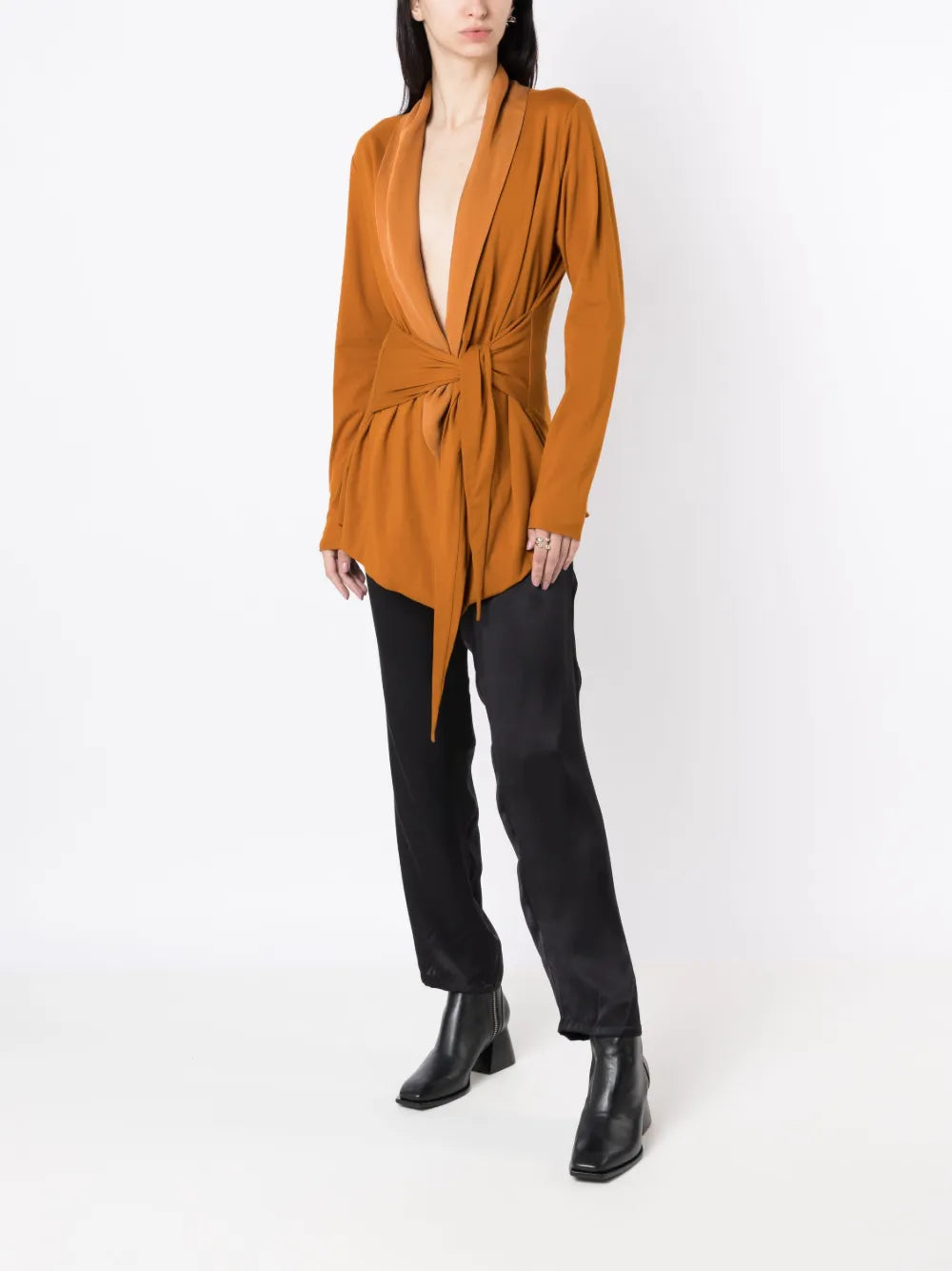 V-Neck Long-Sleeve Cotton Cardigan