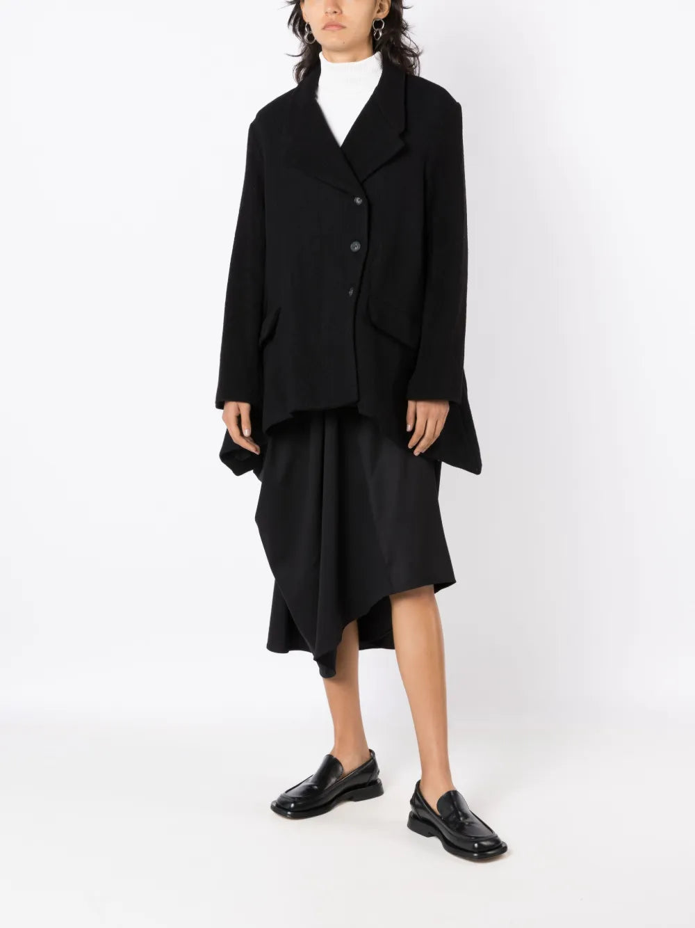 Off-Centre Button-Fastening Jacket