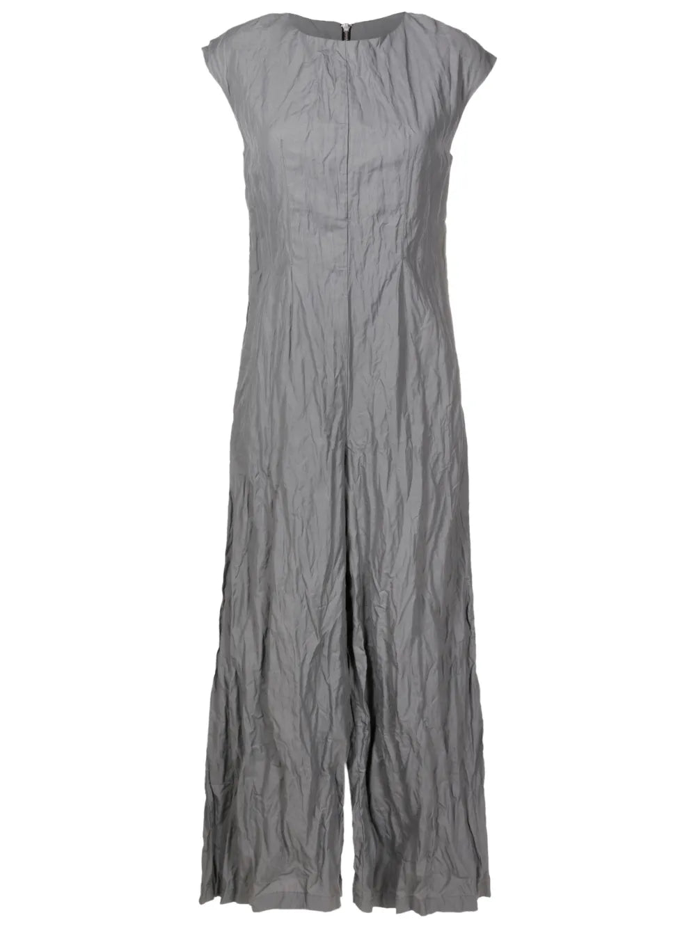 Crinkled-Finish Wide-Leg Jumpsuit