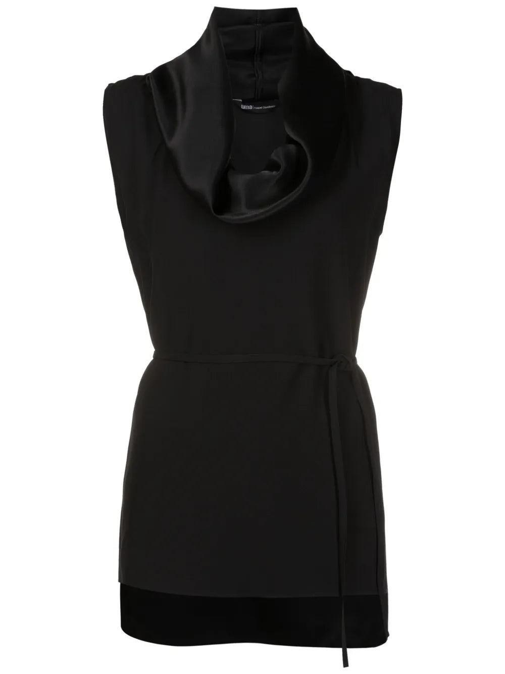 Cowl-Neck Tie-Waist Blouse