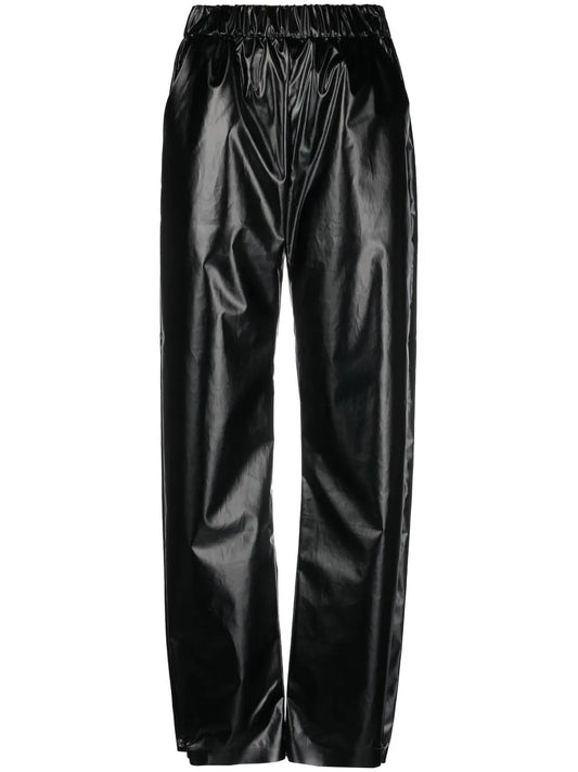 High-Shine Straight-Leg Trousers
