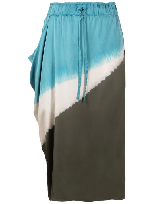 Tie-Dye Print Midi Skirt