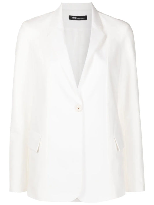 Notched-Lapels Single-Breasted Blazer