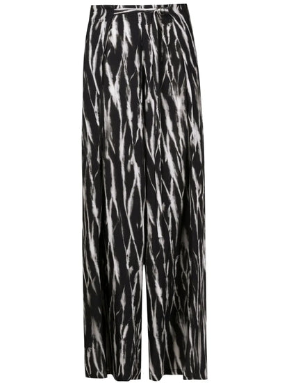 Graphic-Print Wide-Leg Trousers