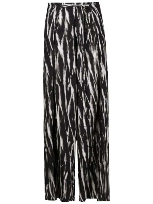 Graphic-Print Wide-Leg Trousers