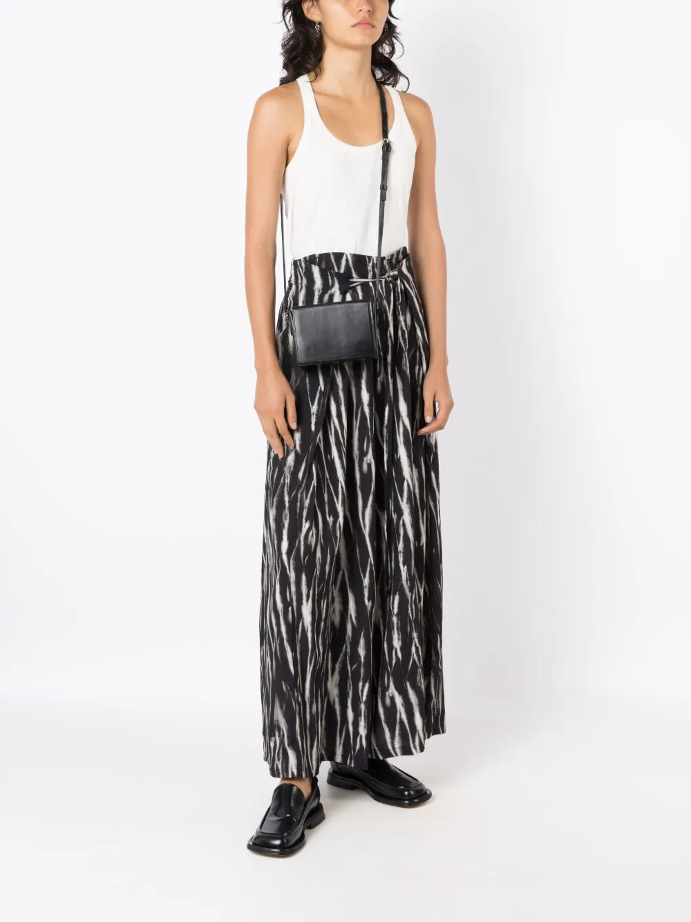 Graphic-Print Wide-Leg Trousers
