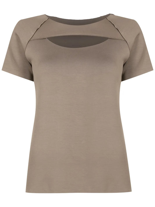 Cut-Out Cotton T-Shirt