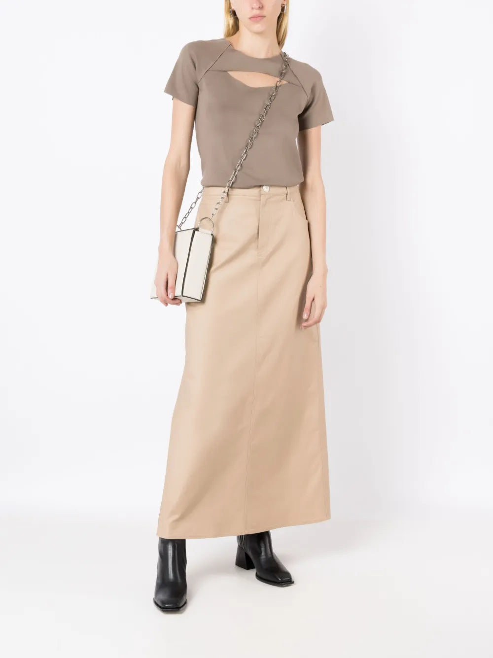 Cut-Out Cotton T-Shirt