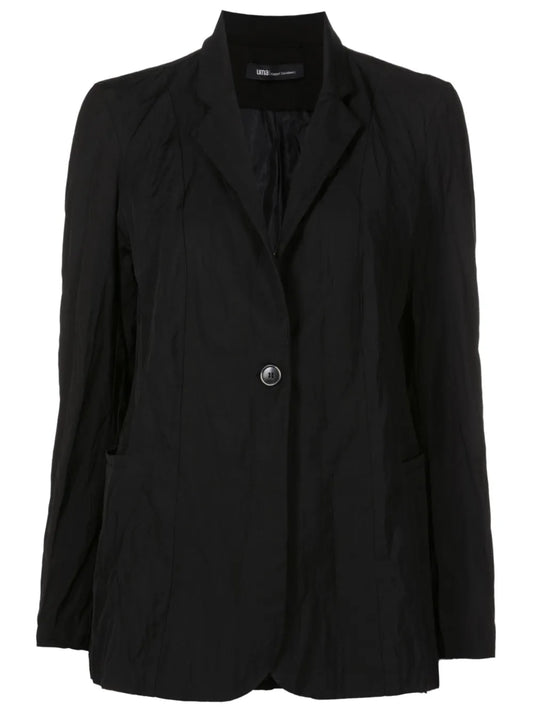 Crinkled-Finish Narrow-Lapels Blazer