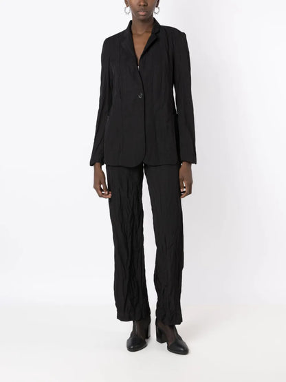 Crinkled-Finish Narrow-Lapels Blazer