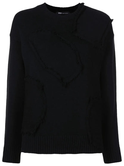 Patch-Detail Knitted Jumper
