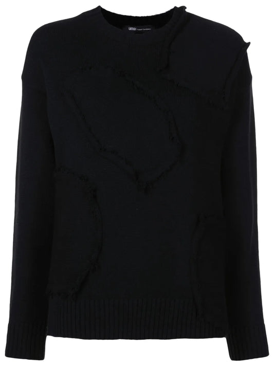 Patch-Detail Knitted Jumper