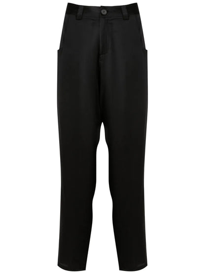 Straight-Leg Silk Trousers