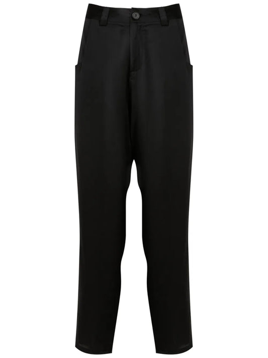 Straight-Leg Silk Trousers