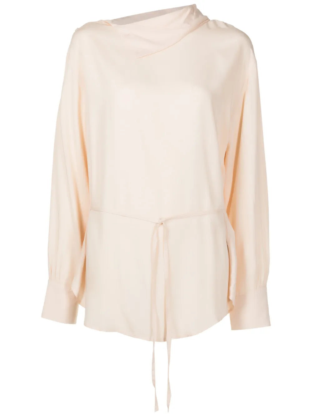 Tied-Waist Long-Sleeve Blouse