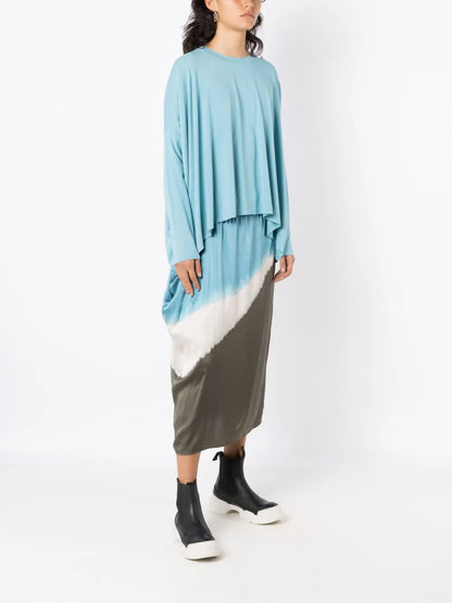 Curved-Hem Long-Sleeved Top