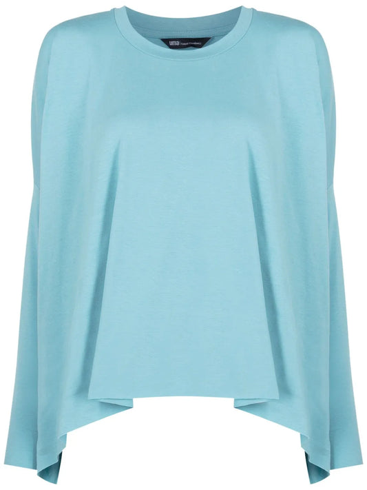 Curved-Hem Long-Sleeved Top
