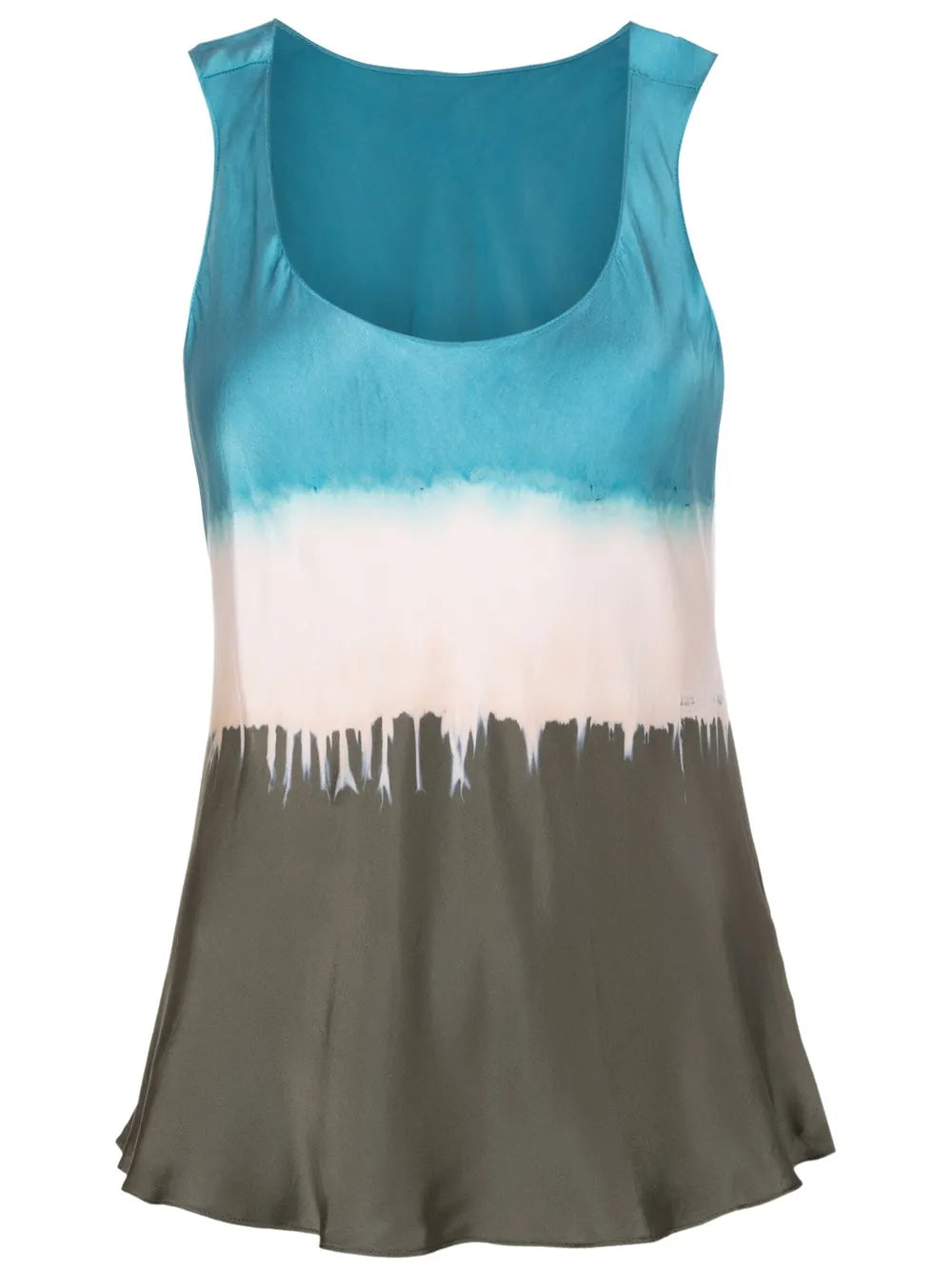 Abstract-Print Silk Top