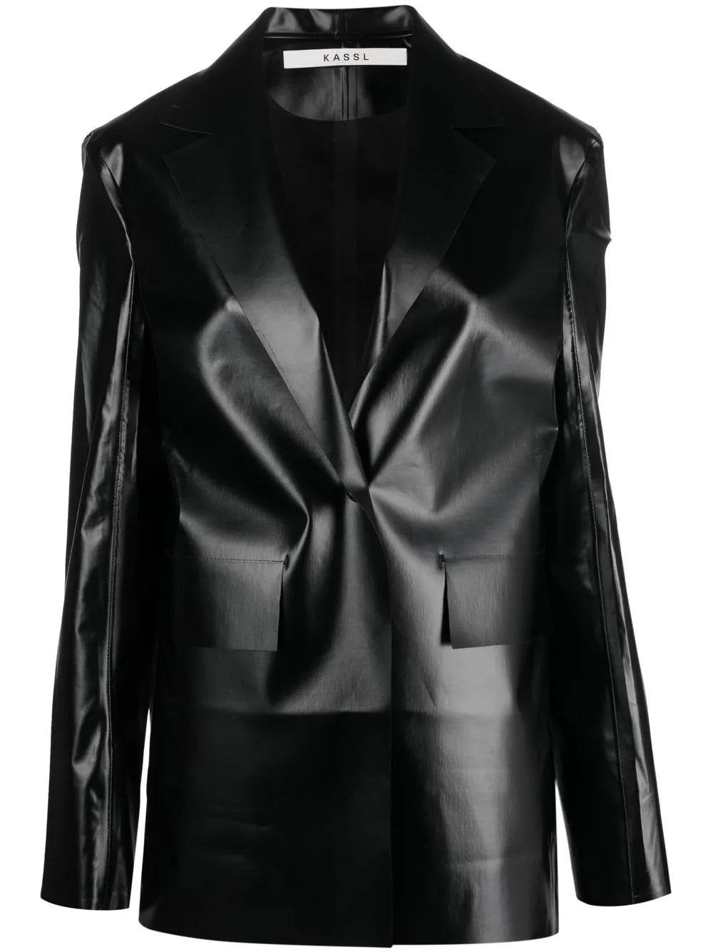 High-Shine Single-Breasted Blazer
