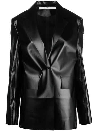 High-Shine Single-Breasted Blazer