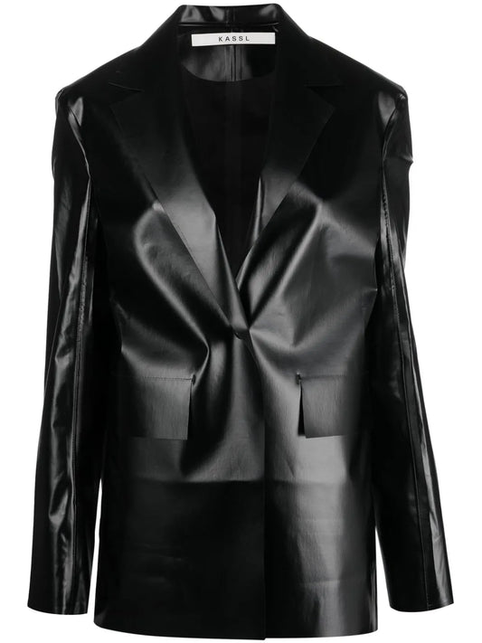 High-Shine Single-Breasted Blazer