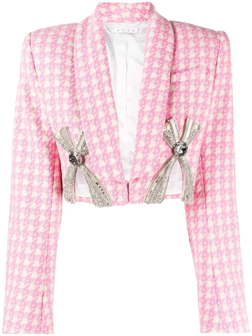 Deco Bow Slit Cropped Blazer