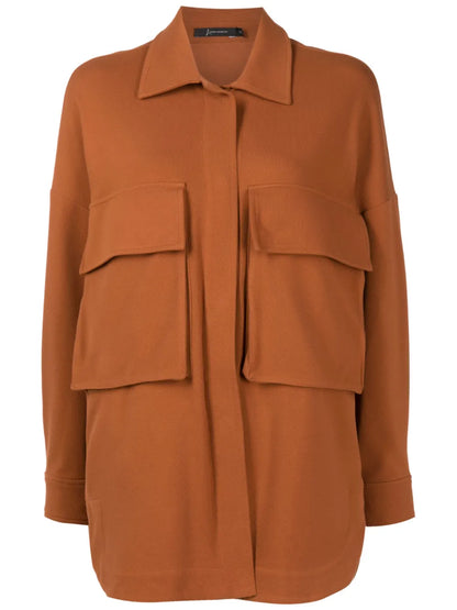 Flap-Pockets Cotton-Blend Shirt