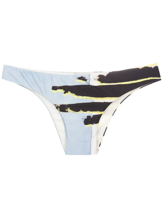 Abstract Slip-On Bikini Bottoms