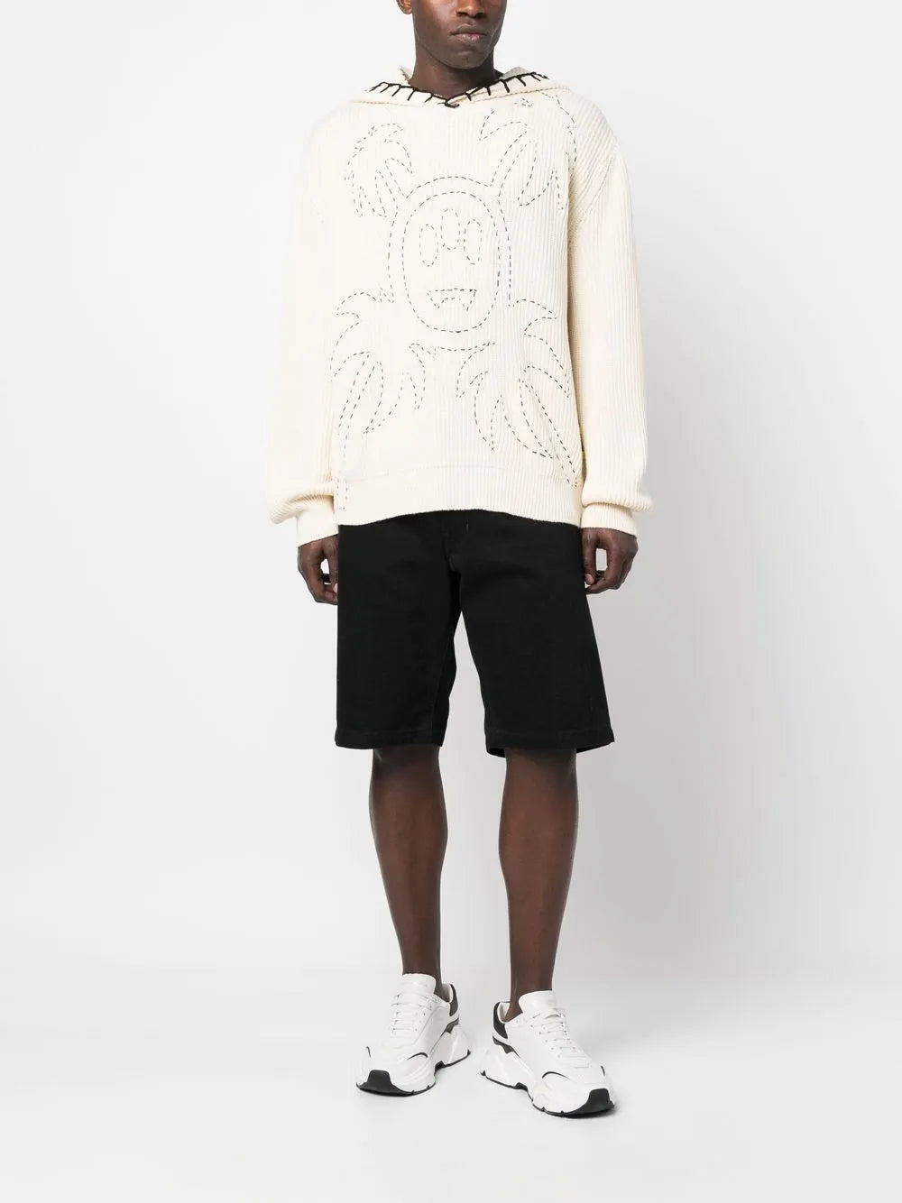Decorative-Stitching Hoodie