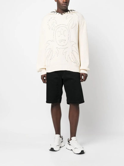 Decorative-Stitching Hoodie