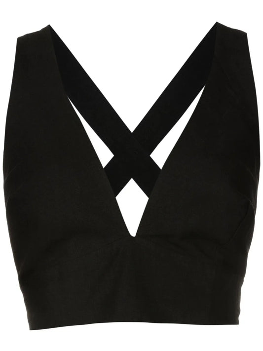 Crossover-Straps Cropped Top