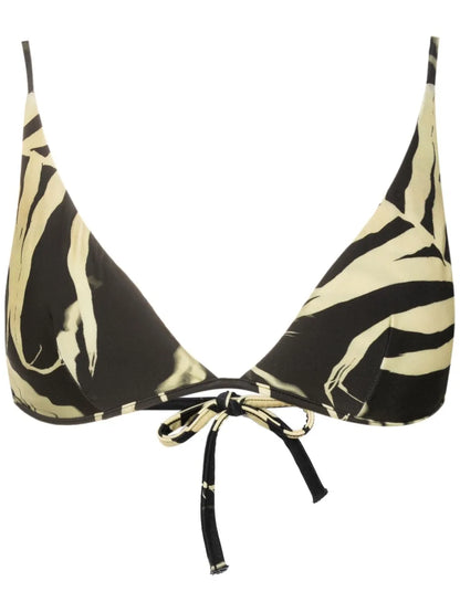 Abstract-Print Triangle Bikini Top