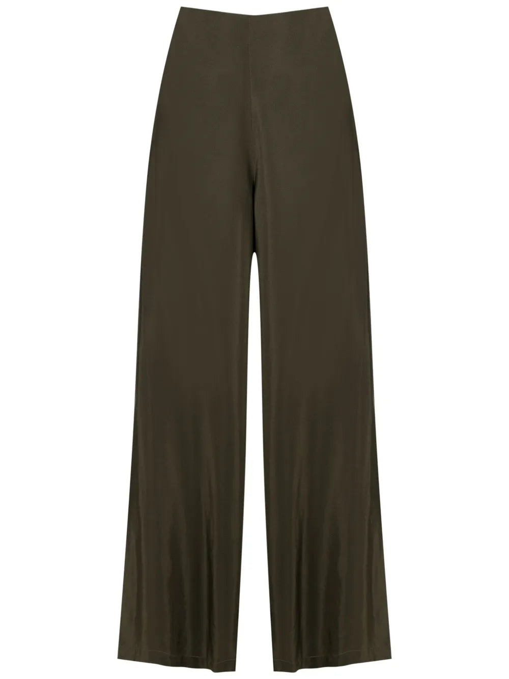 Zipped Silk Palazzo Pants