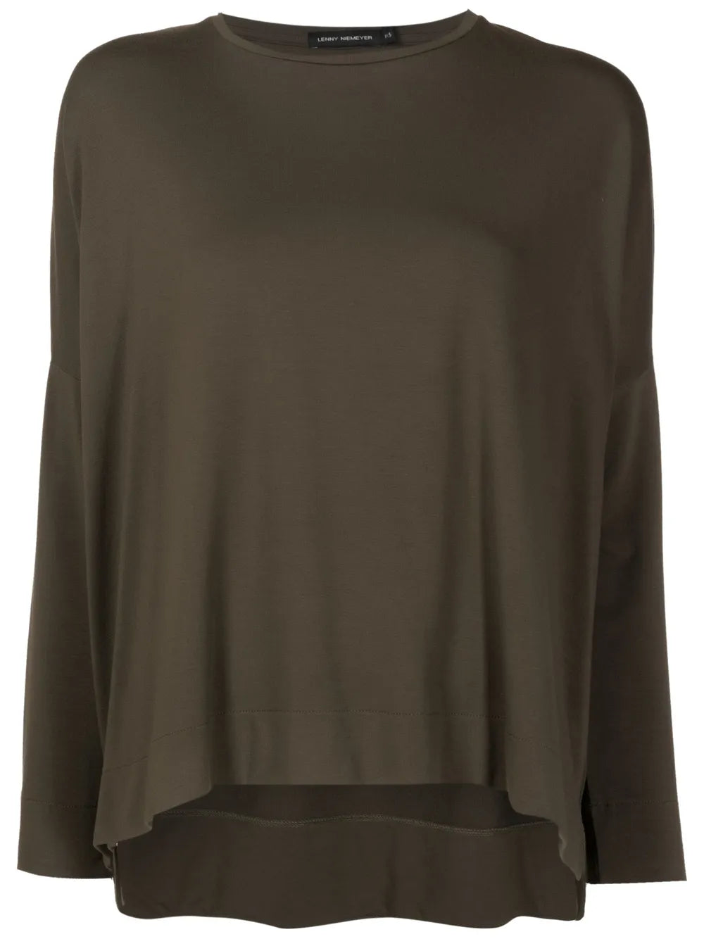 Curved-Hem Long-Sleeved Top