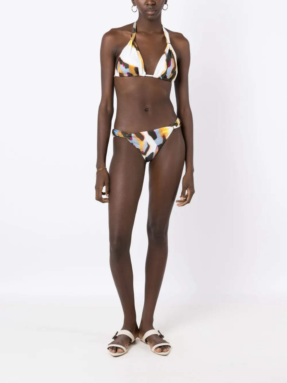 Abstract-Print Bikini Bottoms