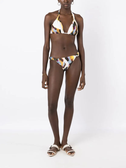 Abstract-Print Bikini Bottoms