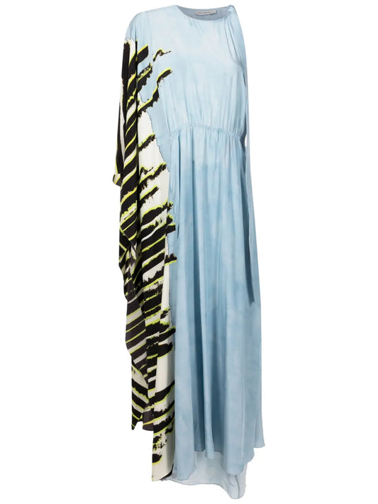 Abstract-Print Off-Shoulder Dress