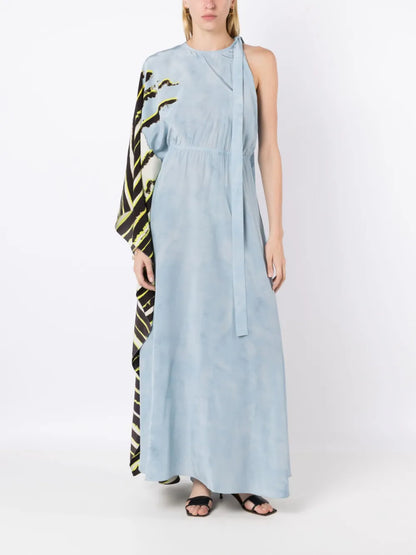Abstract-Print Off-Shoulder Dress