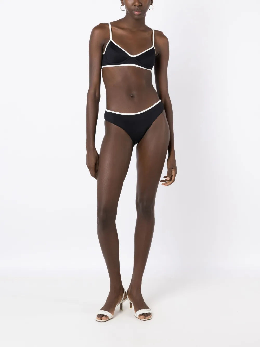 Piped-Trim Bikini Bottoms