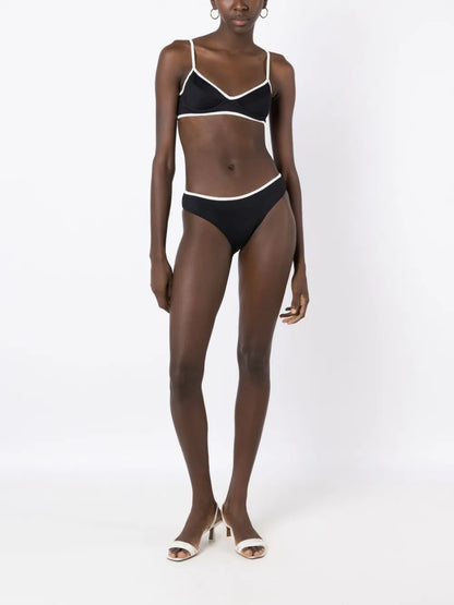 Piped-Trim Bikini Bottoms