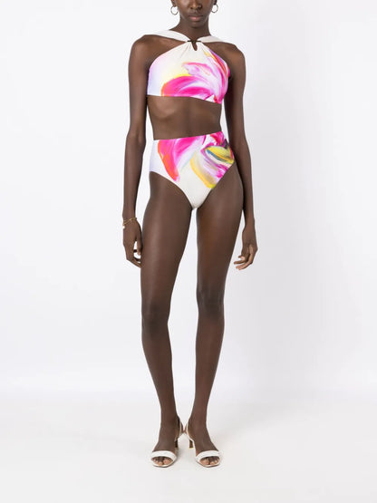 Abstract High-Rise Bikini Bottoms