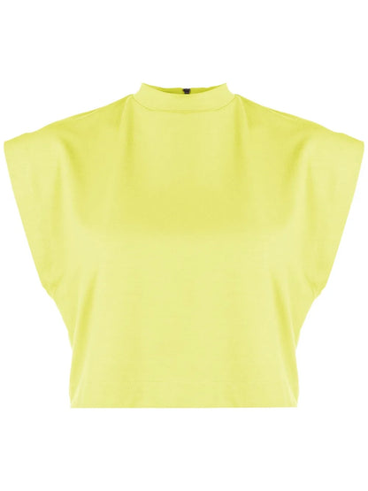 Mock-Neck Sleeveless Cropped Top